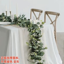 跨境仿真藤条桉树金钱叶假花藤绿植挂件圣诞藤蔓装饰家居手工摆件