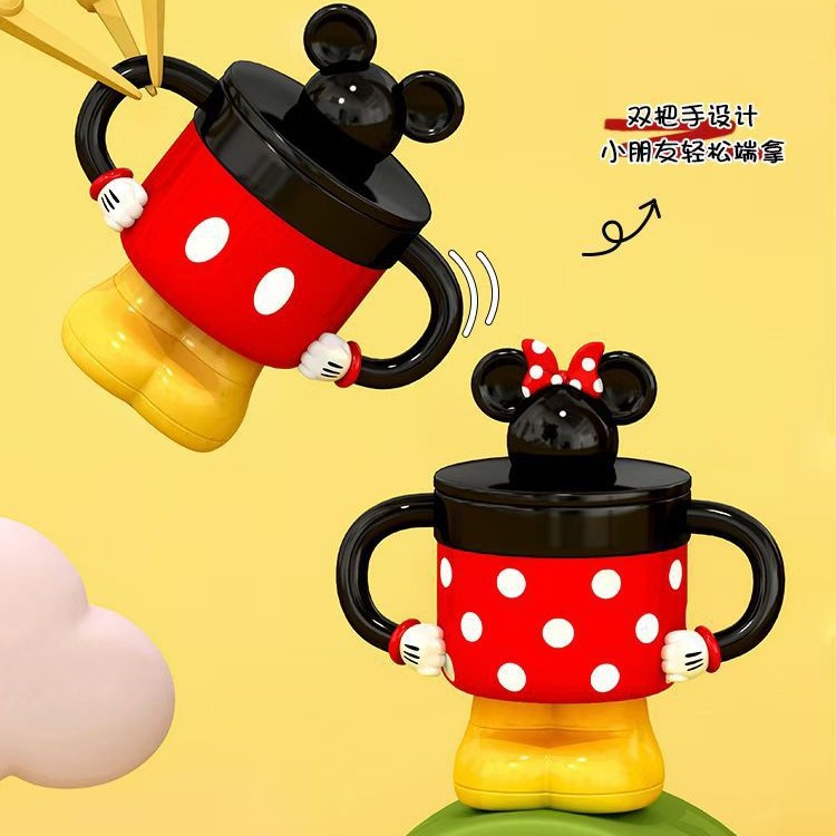 Estricta selección de 3D creativo Mickey Minnie cerámica mitad encantador taza de café pareja de dibujos animados taza de agua Mickey Mouse
