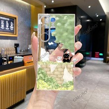 春日猫咪手机壳适用三星手机壳A25小清新S25ULTRA闺蜜S24透明壳软