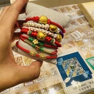 24k gold foot gold 999 hand rope red rope lucky cat hand string