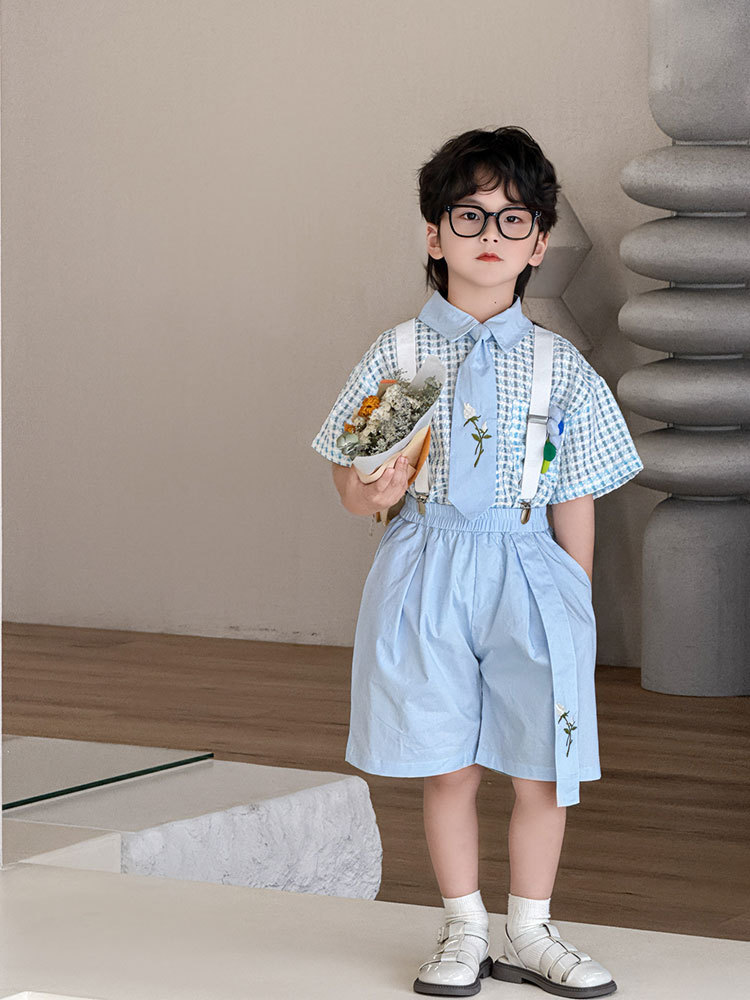 Подтяжки для мальчиков, летняя свежая детская рубашка, платье, костюм, для подиума