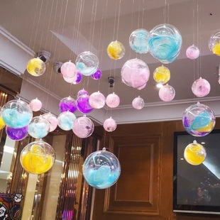 Transparent Plastic Hollow Ball Kindergarten Hanging Ball Hanging Decoration Window Ceiling Ceiling Decoration Acrylic Ball