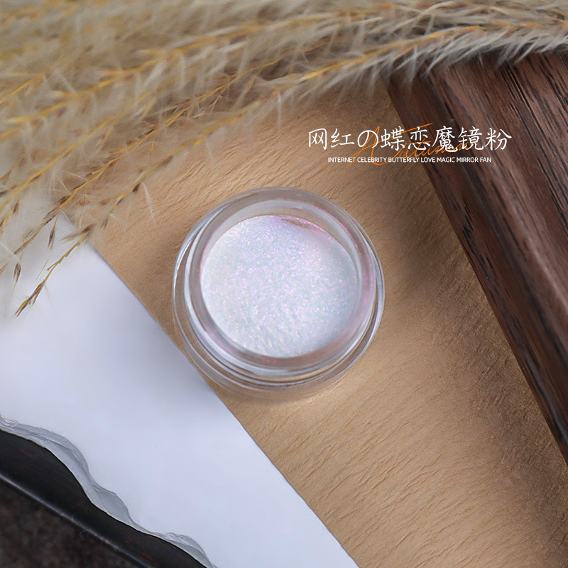 Red de celebridades de la red nueva mariposa amor espejo mágico polvo hueco pegatinas de palmaditas estilo mariposa especial lujo ligero flash uñas de uñas al por mayor