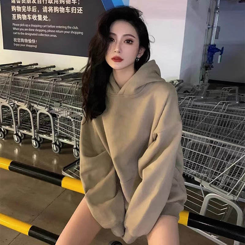 卫衣女秋冬款2025春秋新款连帽重磅秋季正肩宽松即墨小个子女装|undefined