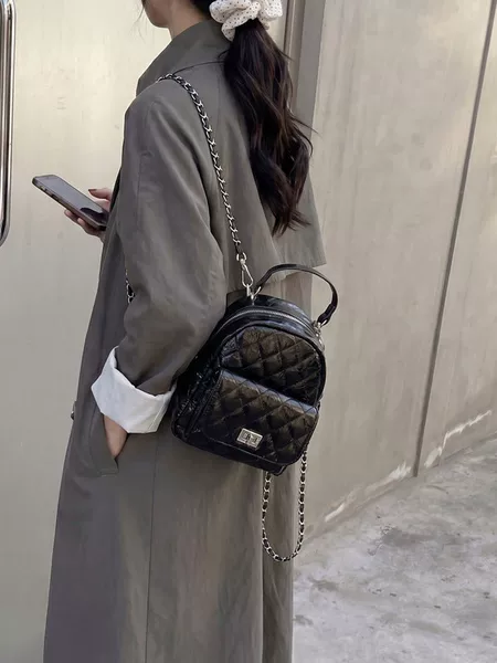 2026 Cross-Border High-End Niche Quilted Backpack for Women 2026 New Fashion Versatile Backpack Single Shoulder Bag