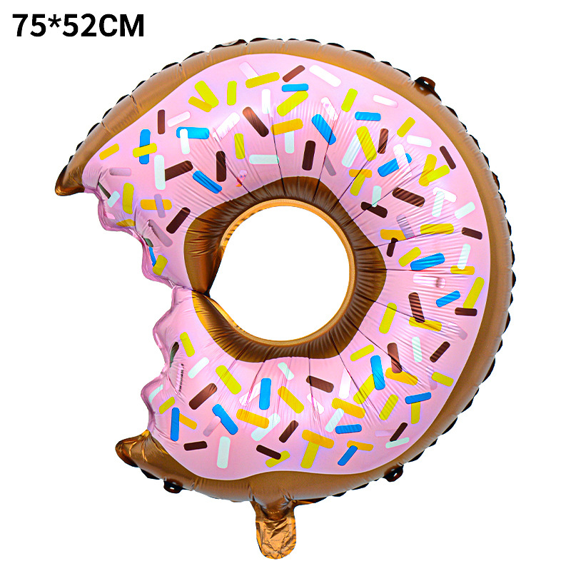 Nuevos globos de aluminio con forma de donut, hamburguesa, pizza, palomitas de maíz, helado, artículos de decoración para cumpleaños infantiles, globos. image 15