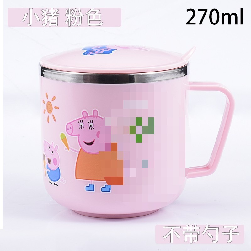 儿童水杯家用304不锈钢带盖可爱卡通小孩宝宝幼儿园喝水口杯防摔|undefined
