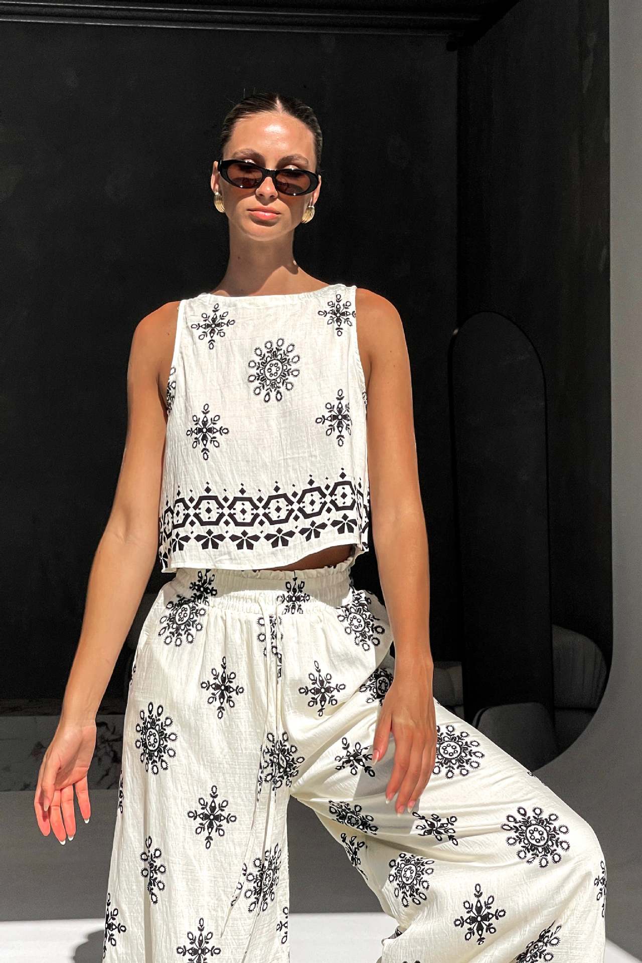 Printing Pattern Summer Season Holiday Travel Women's Marine Style Simple Style Streetwear Printing Linen Polyester Hemp Pant Co-ord Set Pants Sets