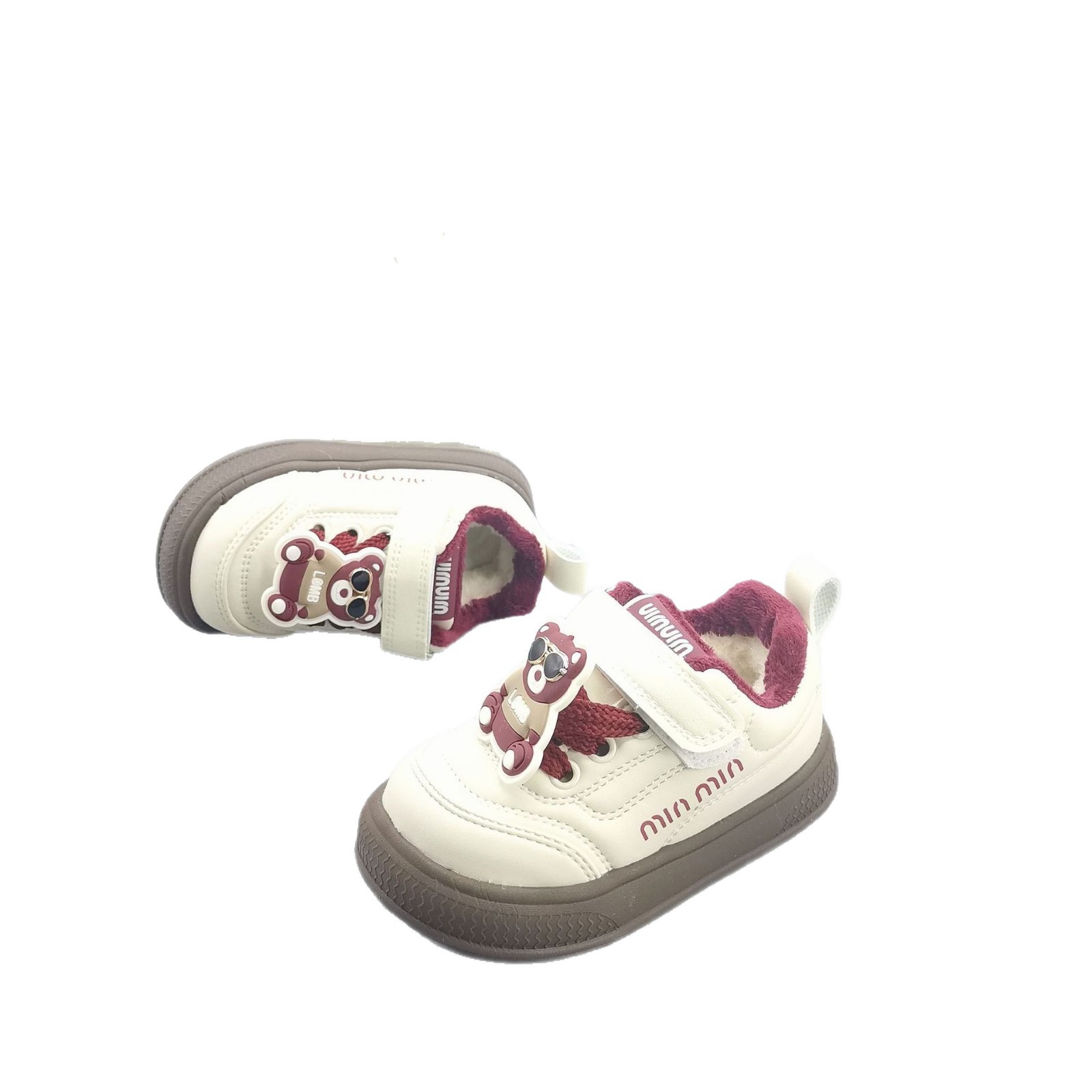 Zapatos de vaca de 17 - 27 yardas para niños con zapatos deportivos de terciopelo para niñas iluminadas botas cálidas para bebés zapatos de algodón para bebés