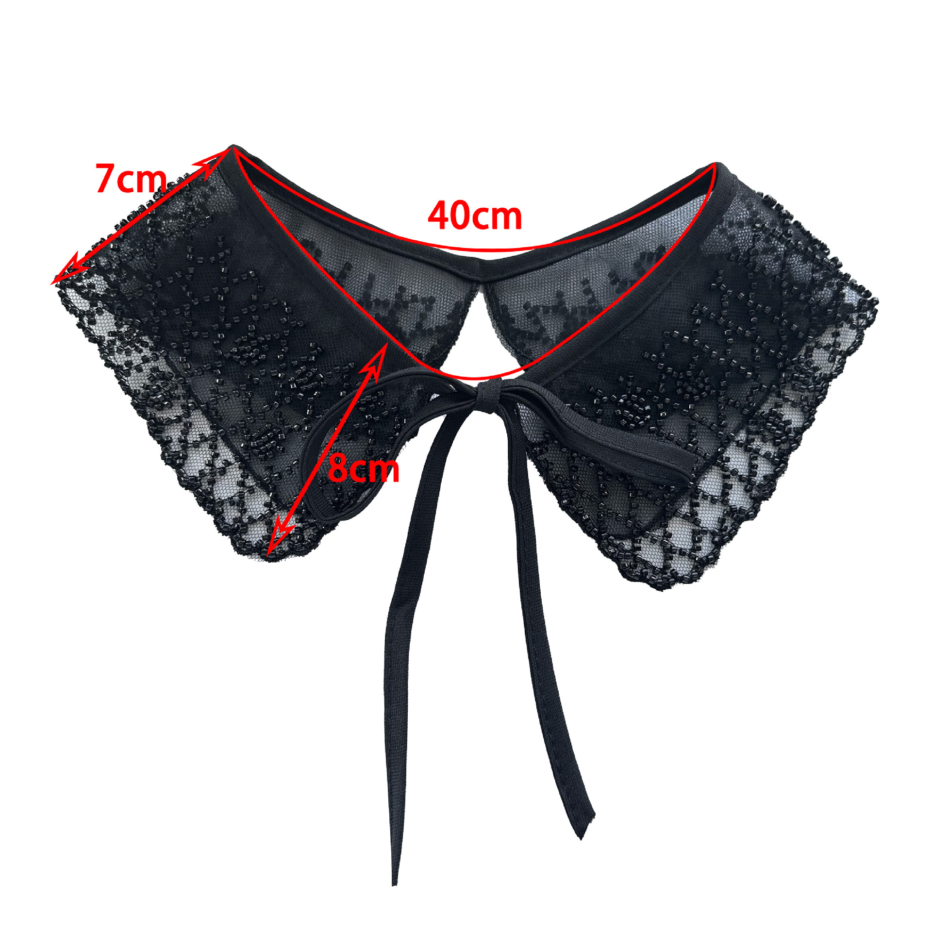 Embordado de fabricación pesada coreana anti-luz falso cuello de clavado a mano cuello de camisa de mujer decoración de collar vestido collar flor de color universal