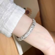 云跃手饰半圆满雕太阳花纯手工制造纯银999百搭高级简约手作银饰