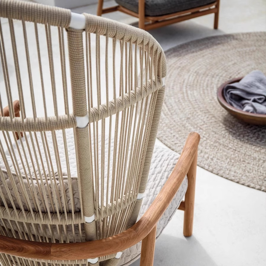 Sofá de madera maciza al aire libre patio villa muebles impermeables al aire libre vidre jardín balcón diseñador silla perezosa