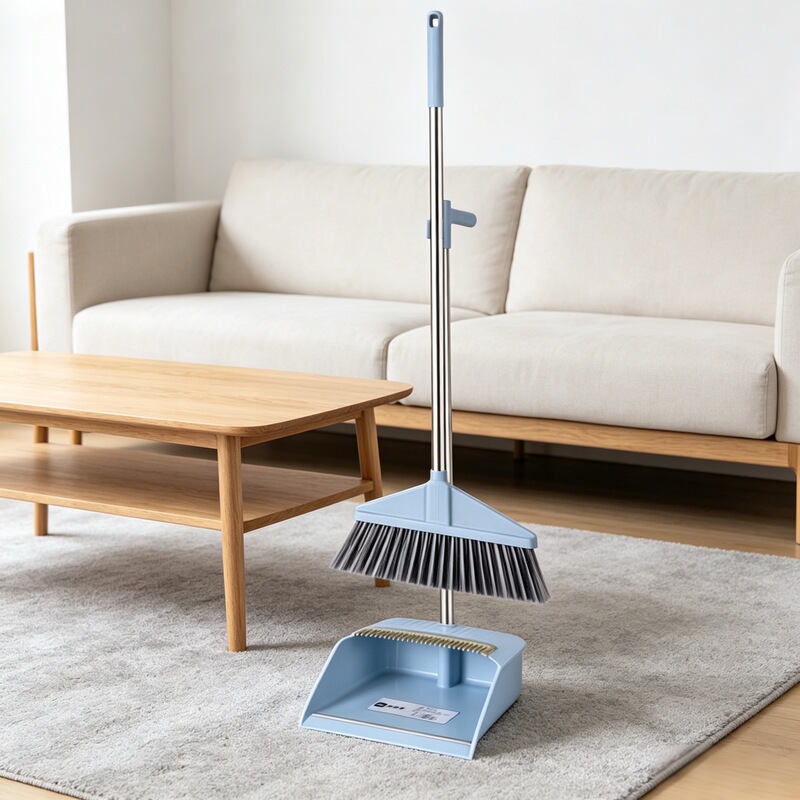 Factory Direct Sale Broom and Dustpan Set for Home Use, Thickened Soft Bristle Broom with Long Handle, Wholesale