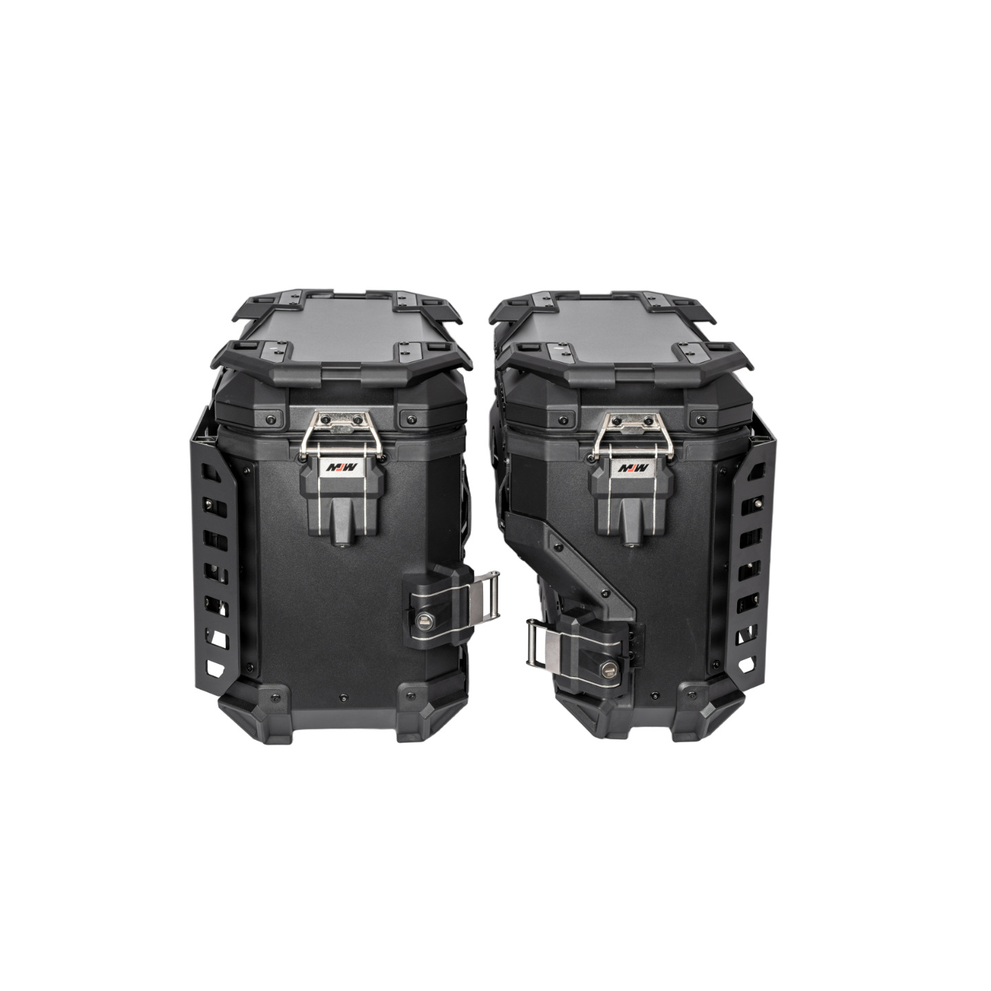 38Lbm Multifunctional Armored Black Aluminum Alloy Three-Box Motorcycle Tail Box Side Box for Motorcycle Travel and Camping Storage