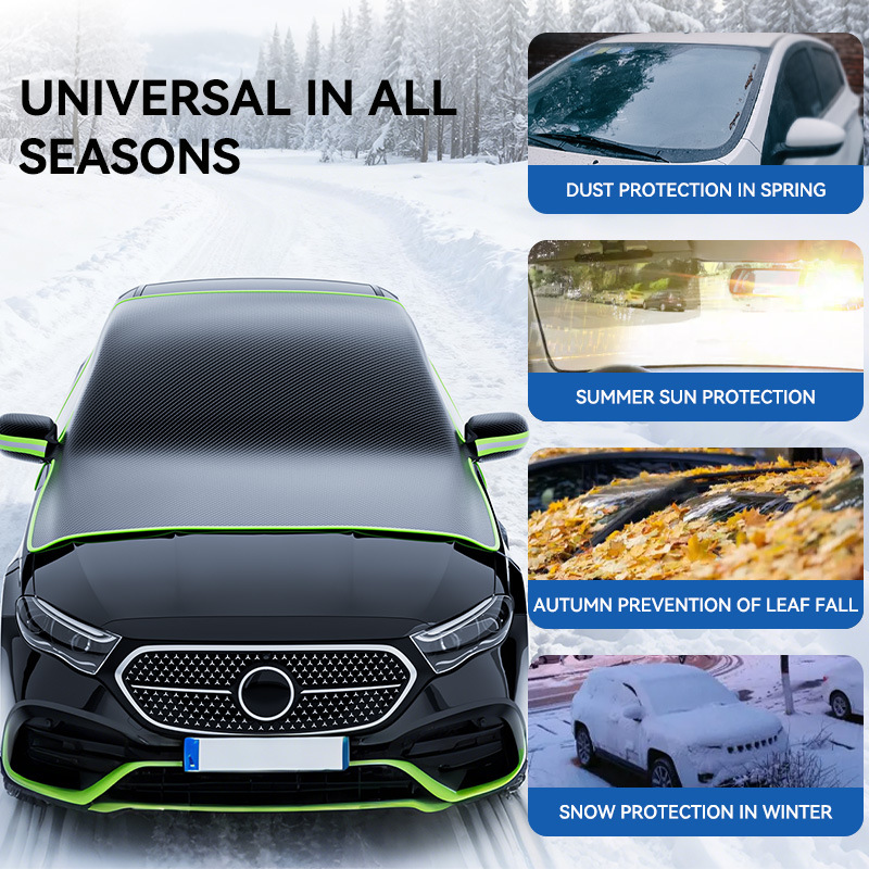 Car windshield snow cover, Oxford cloth snow shield, winter car half cover, anti-freeze and anti-frost cover, snowproof car cover