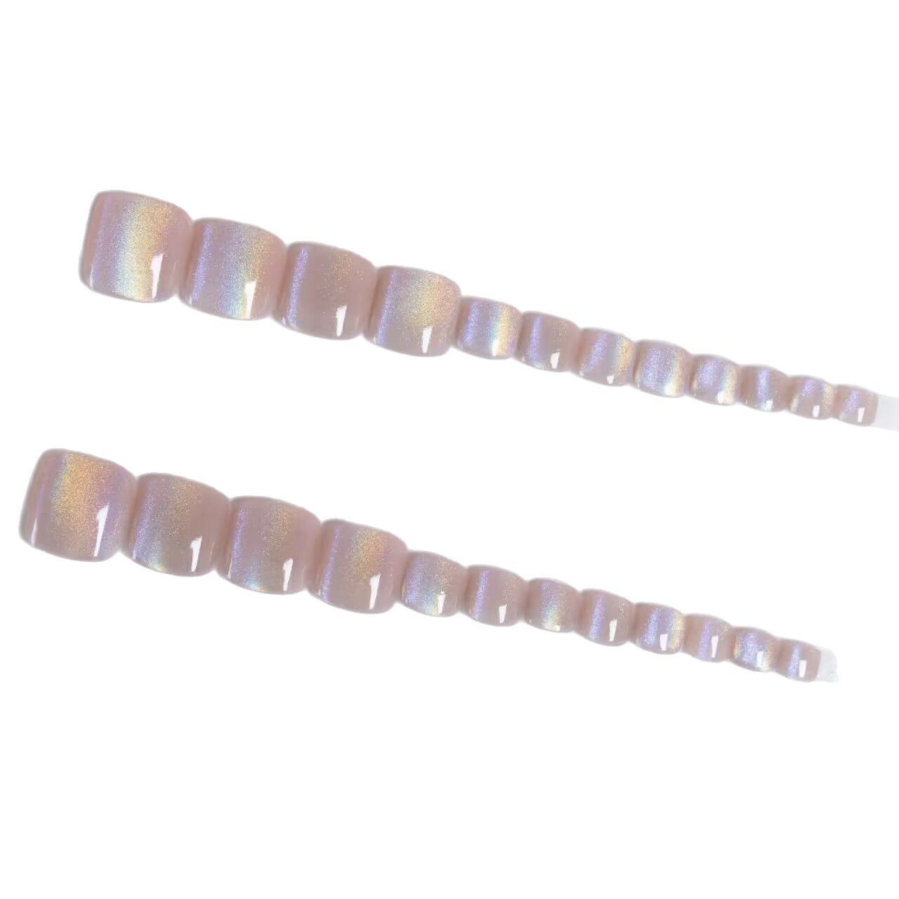Verano flash arco iris ojo de gato parche de uñas pie