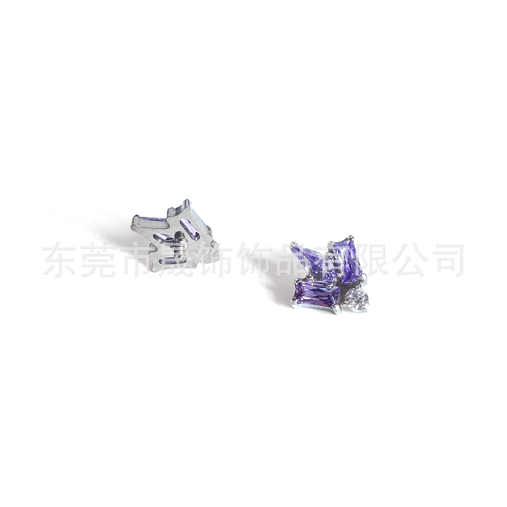 F136 Titanium Alloy Ear Stud 火炬 Studded 5A Cubic Zirconia Helix Cartilage Stud Internal Thread Labret Stud Piercing Jewelry 头