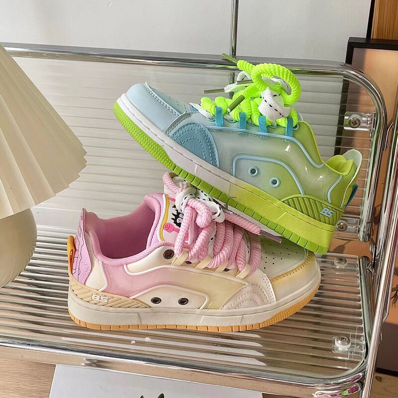 Mandarin Duck color matching niche men's board shoes student 2023 new dopamine casual all-Match platform design sense sneaker Mandarin Duck color matching niche men's board shoes student 2023 new dopamine casual all-Match platform design sense sneaker