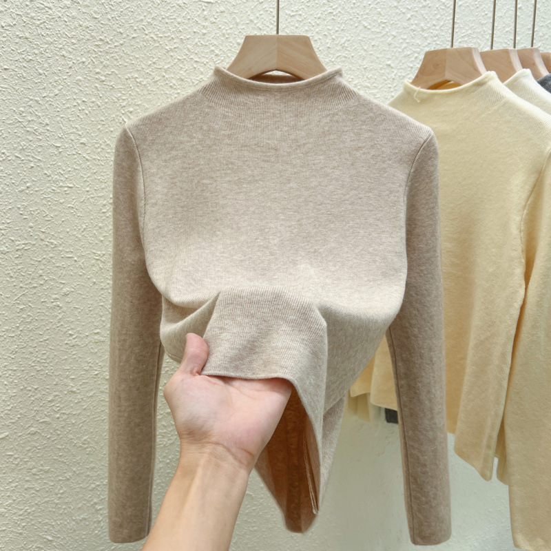 Bottoming Shirt Women's Autumn and Winter New 2025 Half-high Neck Long-sleeved Sweater Women's Knitted Sweater with Loose Top for Women Bottoming Shirt Women's Autumn and Winter New 2025 Half-high Neck Long-sleeved Sweater Women's Knitted Sweater with Loose Top for Women