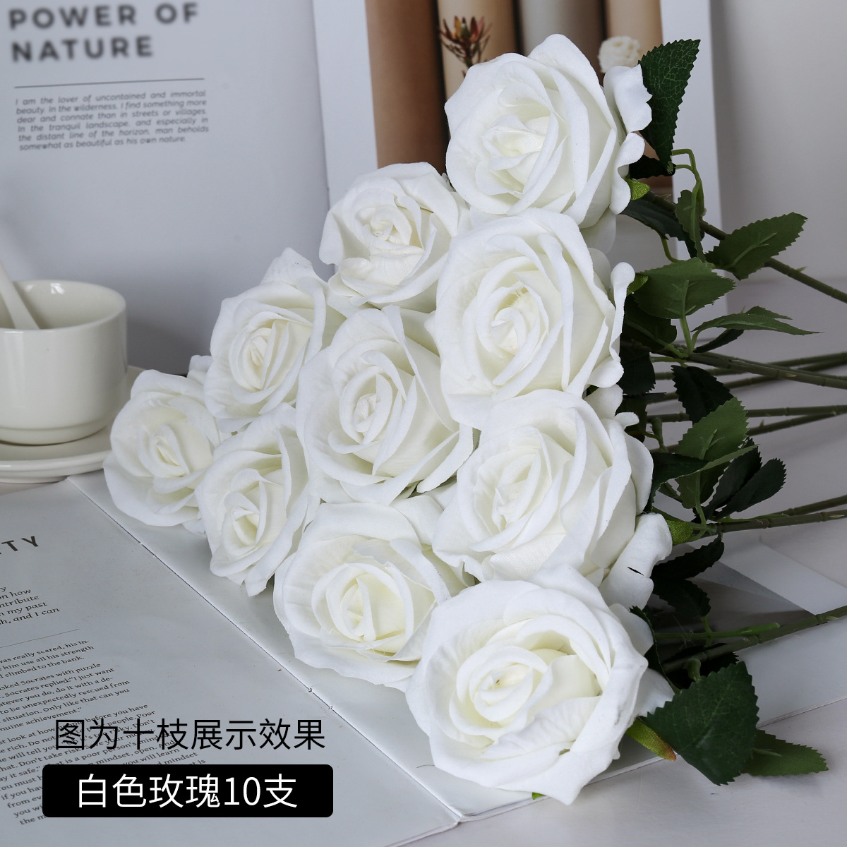 Rosas flores de imitación nuevo ramo de flores de plástico flor ornamentos decoración flor de boda ramo de flores falsas