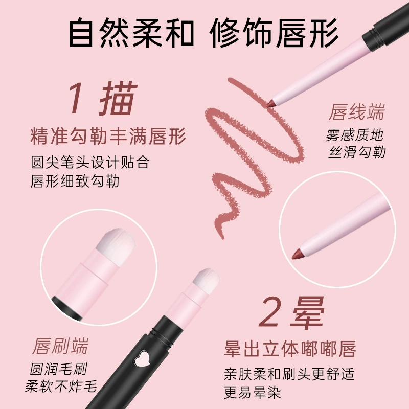 韩姬莲 Double-sided three dimensional waterproof lip pencil, wholesale
