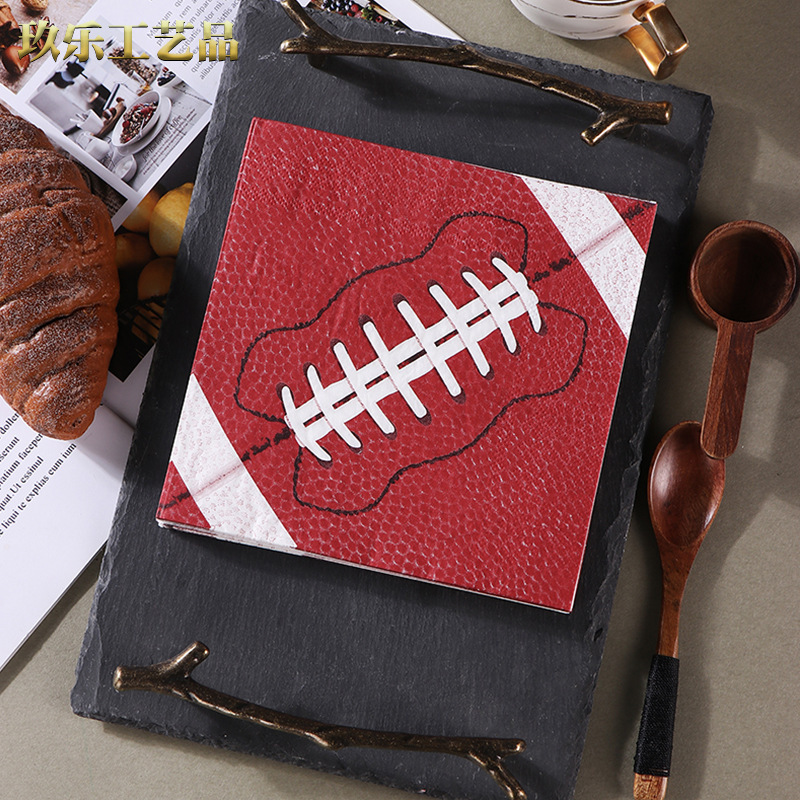 Spot wholesale new red bandage printed napkin paper towel Western restaurant bakery for facial tissue