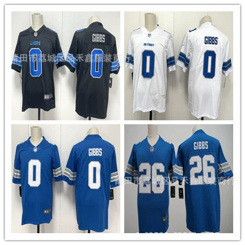 Новая футбольная форма NFL Detroit Lions Detroit Lions № 0 Джерси Джамира Гибба для мужчин