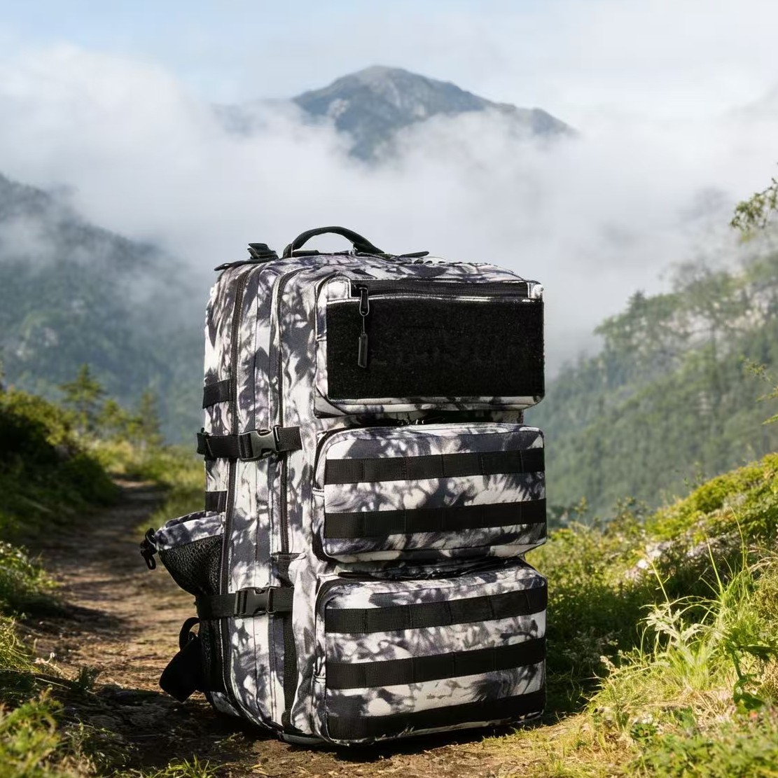 Cross-Border 65L Camouflage Bag Large-Capacity Sports Backpack Outdoor Velcro Wear-Resistant Waterproof Hiking Tactical Backpack