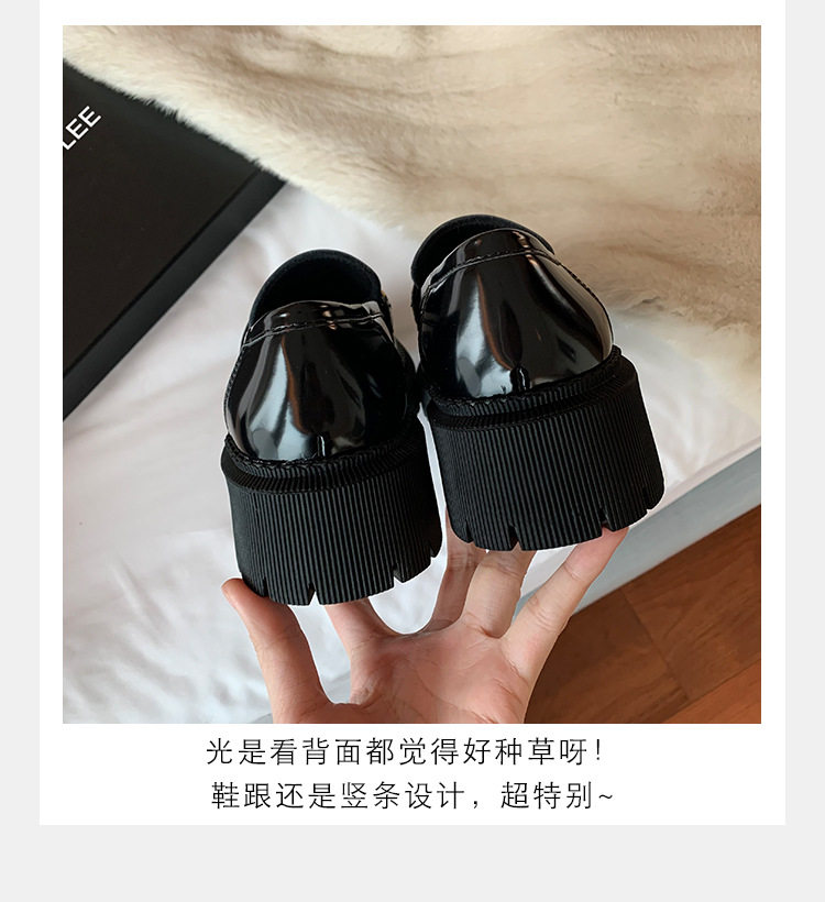 Giày lười nữ mũi tròn đế dày tôn dáng, xỏ chân kiểu slip-on gót thô 3–5 cm — Màu nâu, Màu đen chi tiết 6