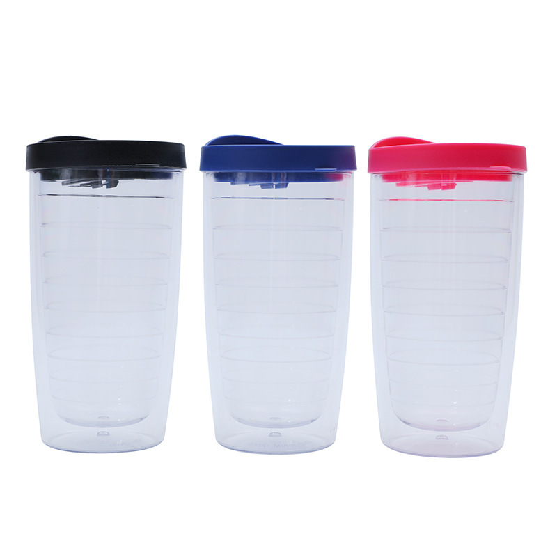2024 アマゾンヨーロッパとアメリカのプラスチックカップマルチカラーコールドドリンクカップ二層肥厚プラスチックネジプッシュカップ|undefined