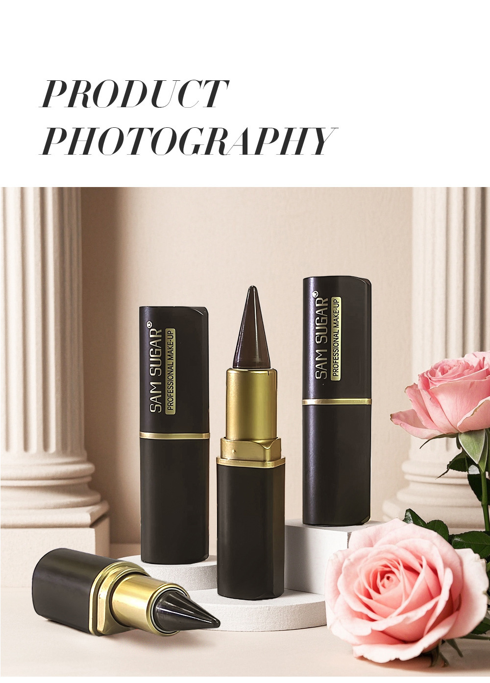 Matita labbra opaca SAM SUGAR, ombretto ricco a testina singola, eyeliner solido multicolore a lunga durata_voghion.com