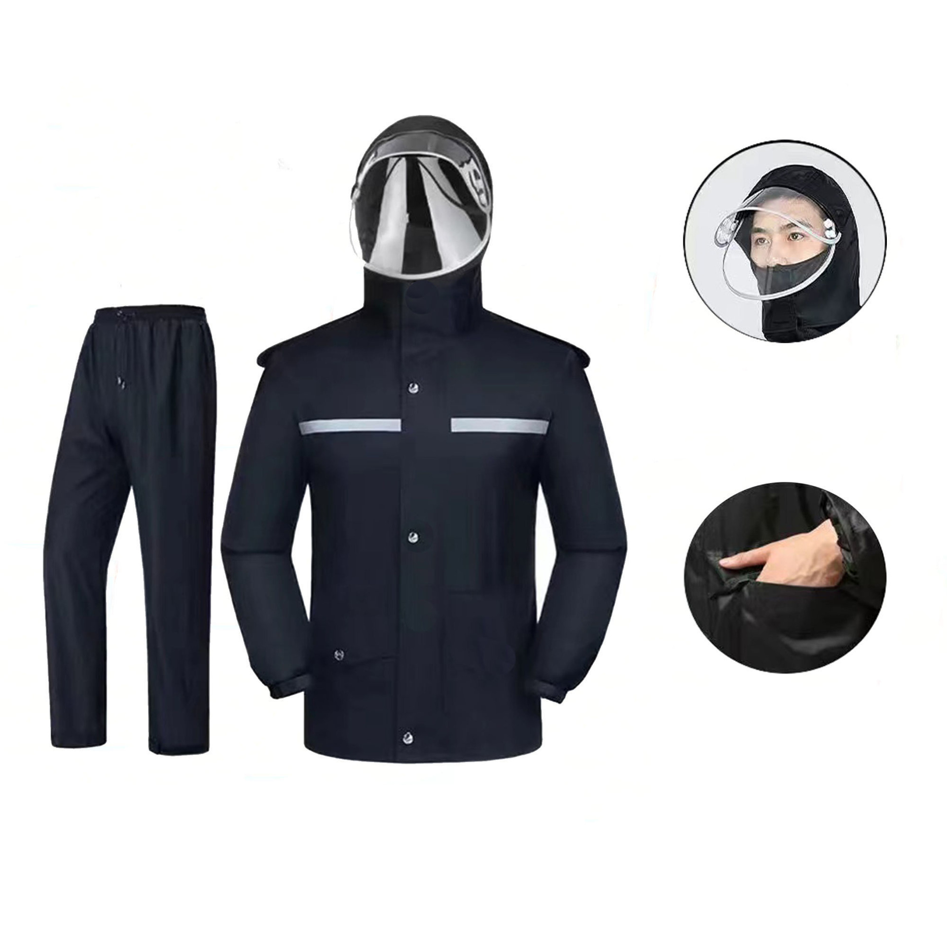 Impermeable pantalones de lluvia traje hombres y mujeres split adulto espesado impermeable coche eléctrico motocicleta montar al aire libre reflectante impermeable
