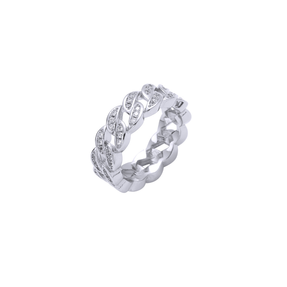 Anello cuban da uomo con zirconi stile hip hop_voghion.com
