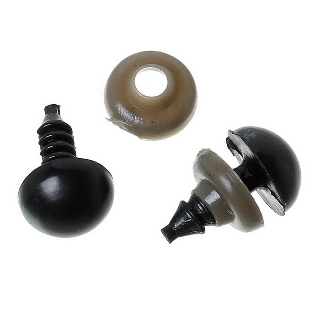 Un par de hilo completo ojos negros DIY muñeca hecha a mano frijol negro ojo cuentas oso de peluche ganchillo muñeca Accesorios