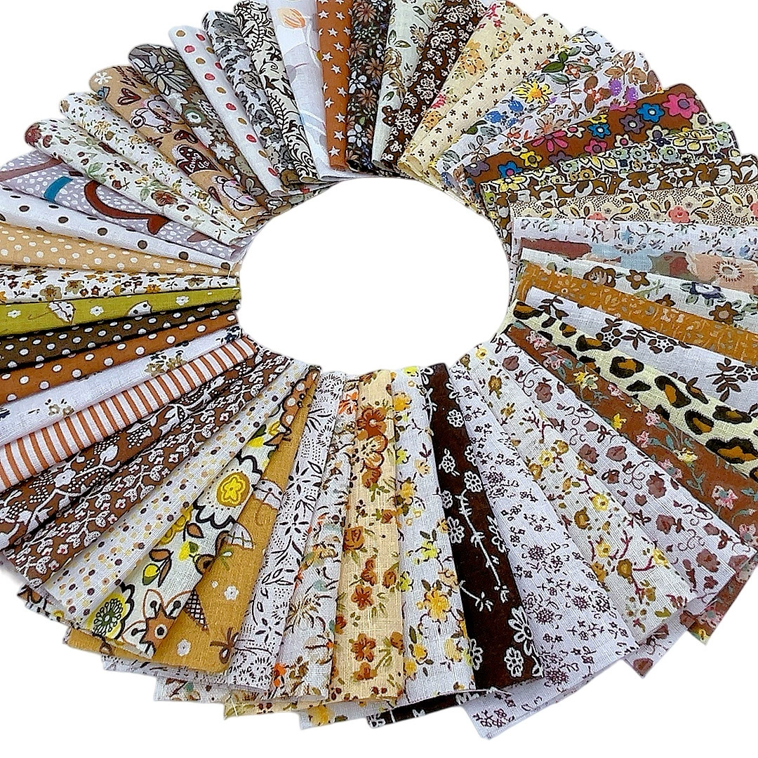 Sewing cloth set pure cotton printed handmade patchwork fabric DIY patchwork cloth set plant flowers floral cotton fabric