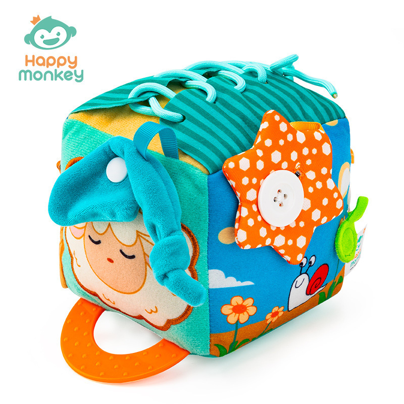 Happy monkey bloques de construcción para bebés, sonajeros, juguetes para bebés y niños pequeños, juguetes para la iluminación de desarrollo intelectual