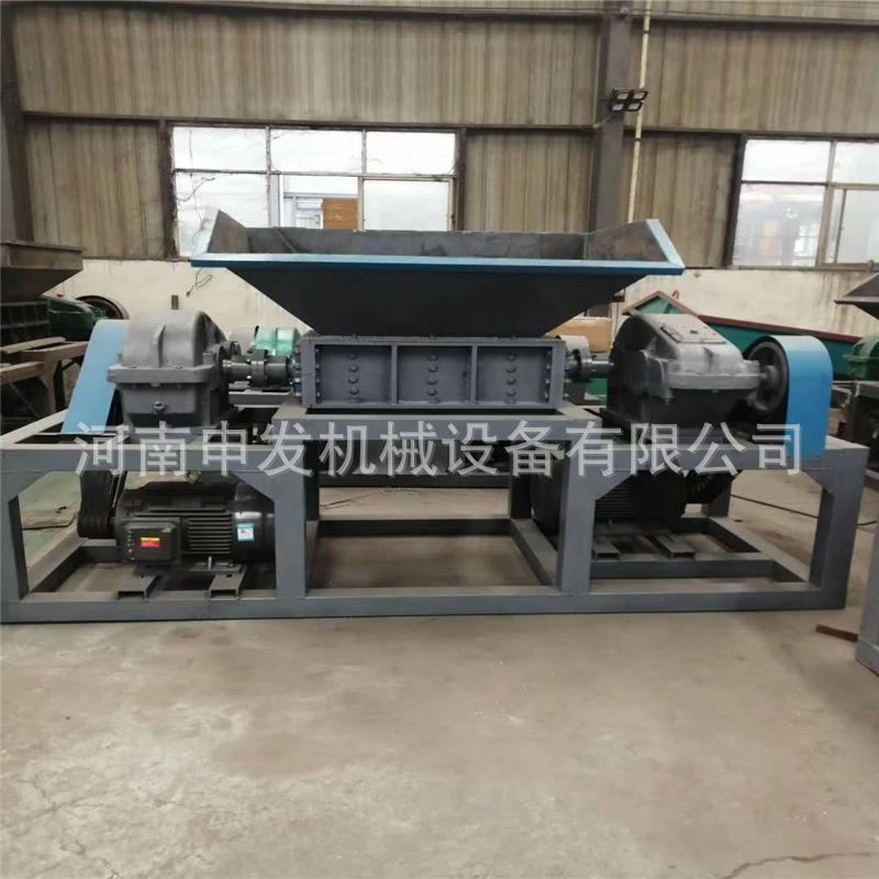 双轴废铁金属撕碎机 纸箱塑料桶编织袋橡胶轮胎铁屑彩钢瓦粉碎机