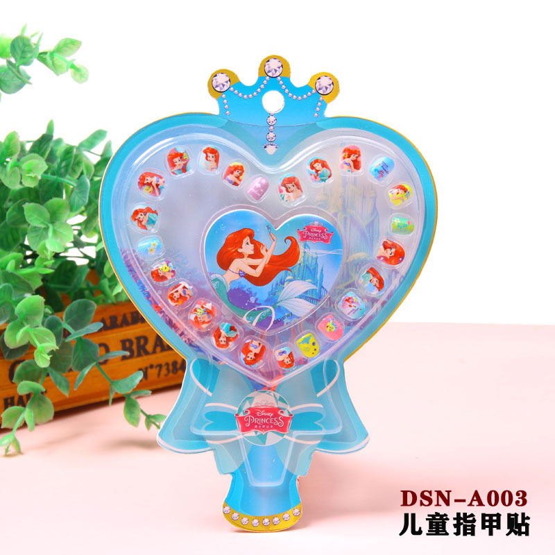 Genuino autorizado de los niños de dibujos animados de diamantes Pegatinas de oído hielo princesa uñas pegatinas chica uñas pegatinas con lima de uñas