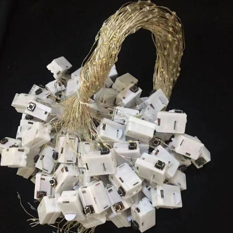 LED decorative lights 0.5 m 1 m 2 m 3 m birthday flowers building blocks luminous toys small white box light string batch
