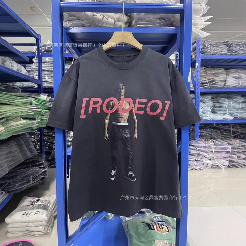 Travis Scott Asia Limited Series Cactusjack Washed and Distressed Short-Sleeved T-Shirt