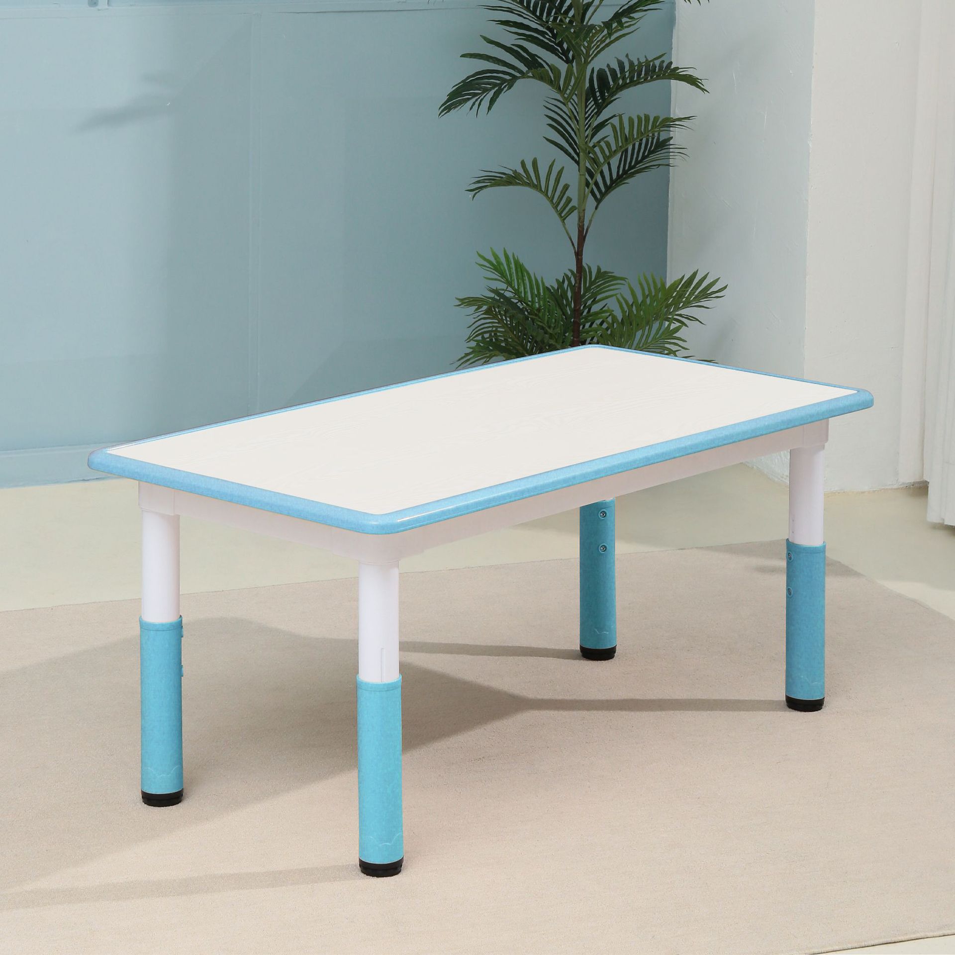 화이트보드 라이트블루 싱글 테이블