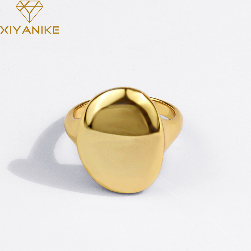 Korean Style Glossy Index Finger Ring 2021 New Oval Ins Simple Fashion Personalized Opening Ring Braceletpicture3