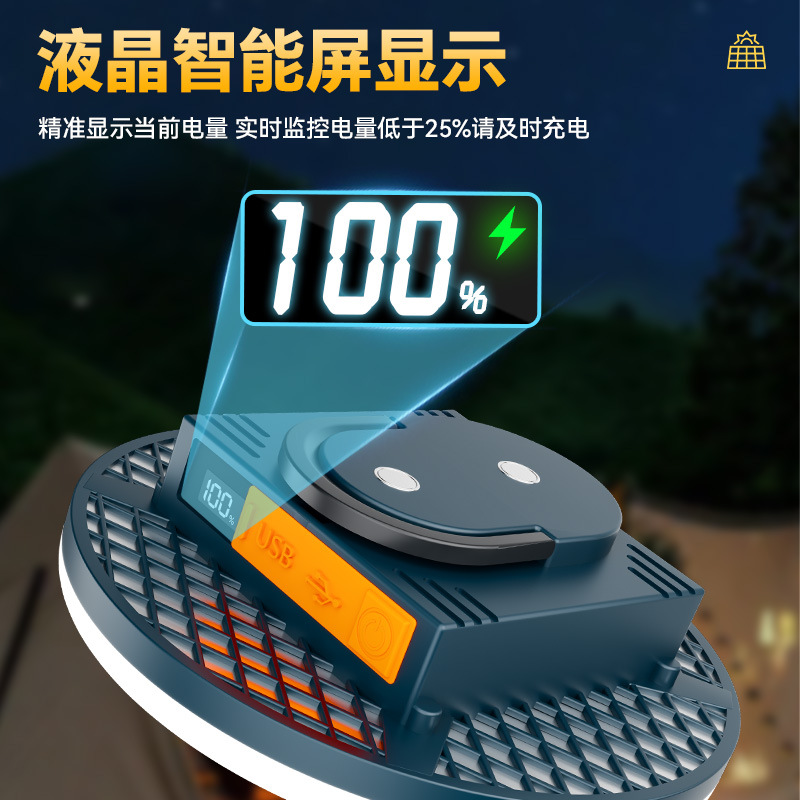 Luz de camping súper brillante para exteriores, luz de puesto, luz de camping móvil recargable súper brillante, magnética y de larga duración, luz de platillo volador, luz de camping