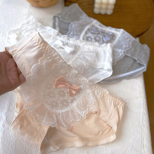 微笑羽翼·轻奢洛丽塔风透气棉蕾丝荷叶边蝴蝶结甜美可爱女内裤
