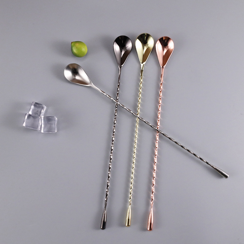 cocktail spoon stainless steel drop-shaped for a tea shop