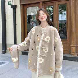 设计感羊羔毛内胆羽绒服女2025年冬季新款独特设计感90白鸭绒外套