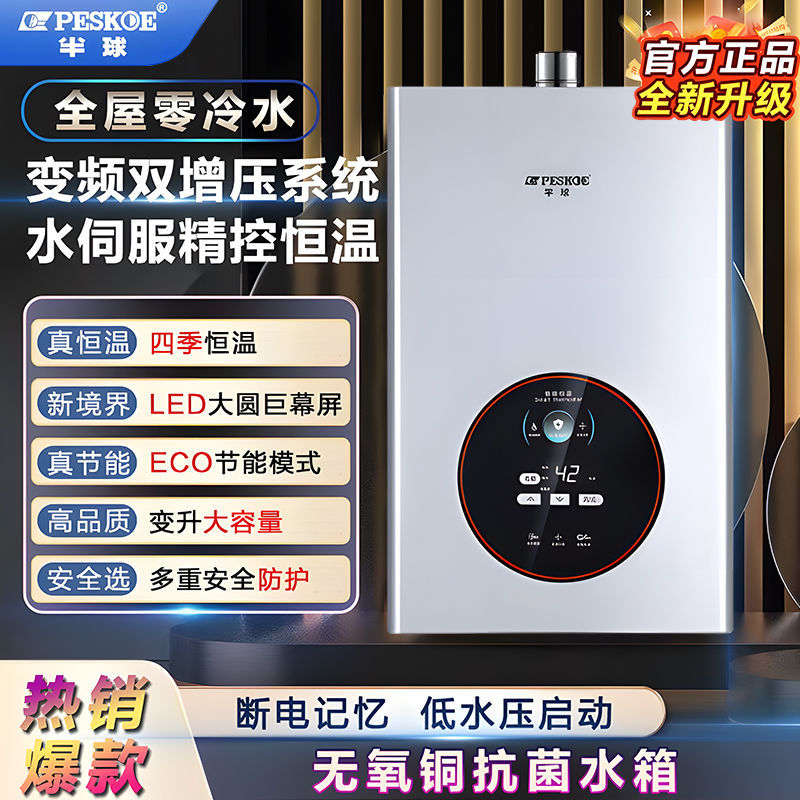 天然气强排式即热式浴室防冻平衡式家用燃气热水器半球节能液化气