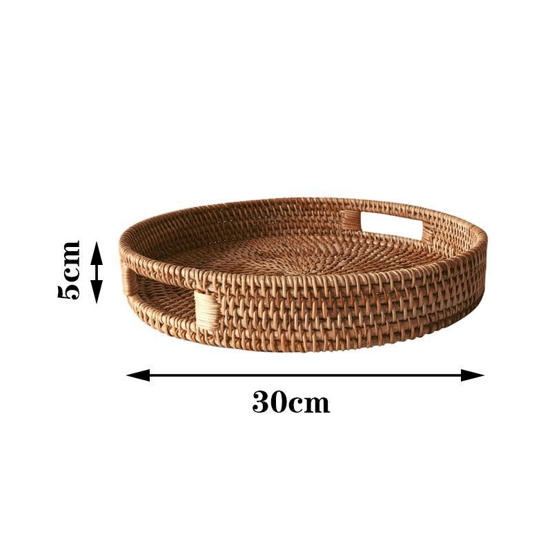 Cestas de almacenamiento de frutas de caña trenzadas vietnamitas canasta de sala de estar casera de bocadillos cestas de dulces creativas canasta de frutas secas caja