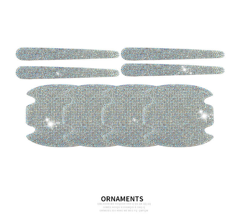 Car door handle patch set Bowl stickers Diamond-embedded handle stickers exterior decoration modification wear-resistant anti-scratch anti-collision strip 8-piece set