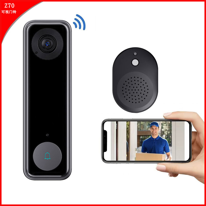 无线可视门铃摄像头wifi智能 夜视门铃远程电子猫眼摄像【工厂】